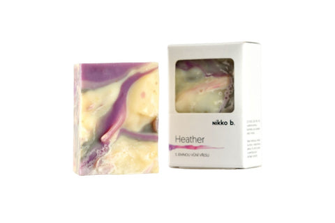 Heather - tuhé tělové mýdlo - Nikko B., vřes, česká přírodní kosmetika. Bez palmového oleje.