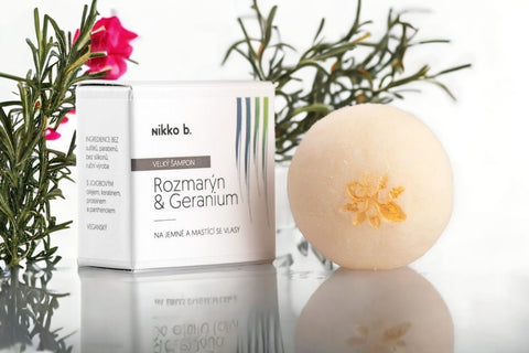 Solid shampoo Rosemary & Geranium - for fine and oily hair